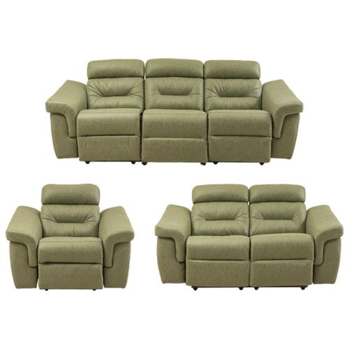 Sala 3 2 1 Reclinable Madrid Verde Kessa Muebles