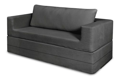 Sofá Cama Smooth 1 Pieza + Cojín Práctico Y Elegante Charcoal