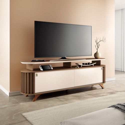 Mesa De TV Alba 70" Offwhite/ Café