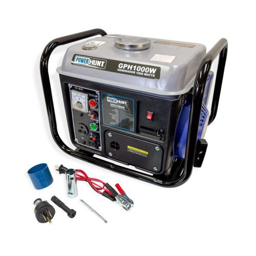 Generador A Gasolina 64cc Portatil Monofásico 1000w Power Hunt 6 horas de operacion 4.2L 6 amps