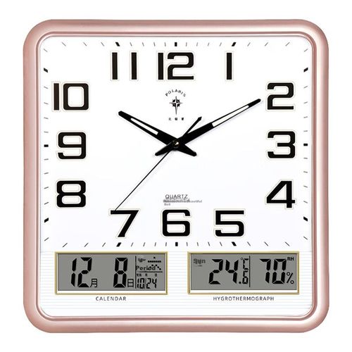 Reloj De Pared Polaris 285872220 Dorado Calendario Termómetro Higrómetro