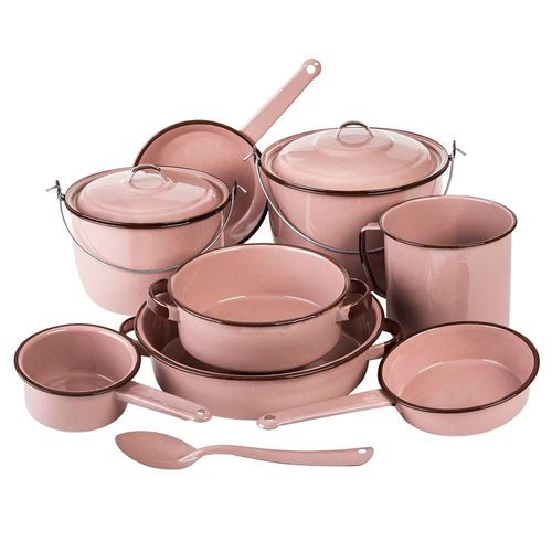 Batería de Cocina Cinsa Rubí de Peltre 11 Piezas Color Rosa