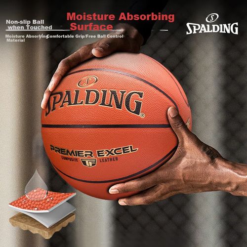 Balón De Básquetbol Spalding Xcel Cuero Tamaño 7 Interior Y Exterior
