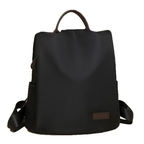 Mochila urbana Estilo roll-top con cierre de hebilla tejido de nailon Negro HOGAWAY