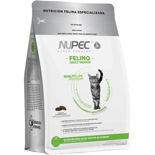 Nupec felino adulto indoor 5kg + pelota spiny caucho