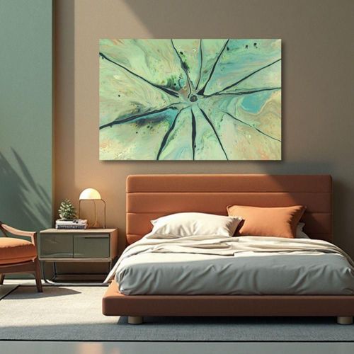 Cuadro Decorativo Abstracto 60x80cm Flor Jade