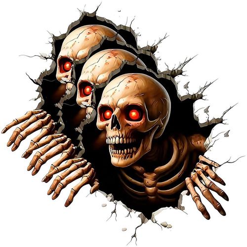 Decoración Halloween MXKSE-003 SkullBreak02 Vinilo Adhesivo para Pared
