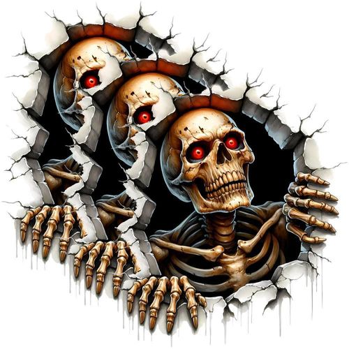 Vinilo de Calavera MXSUB-003 SkullBreak01 Adhesivo para Halloween