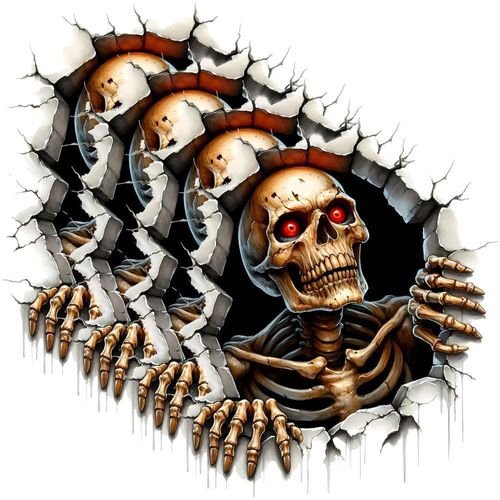 Vinilo para Pared MXSUB-004 SkullBreak01 Adhesivo para Halloween