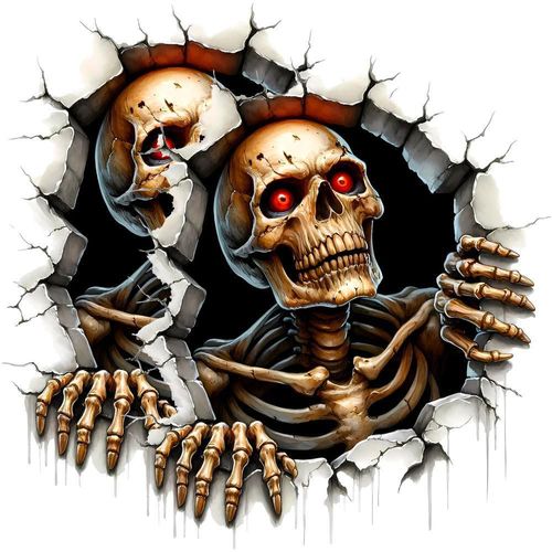 Vinilo Calavera Autoadhesiva MXSUB-002 SkullBreak01 Adhesivo para Halloween