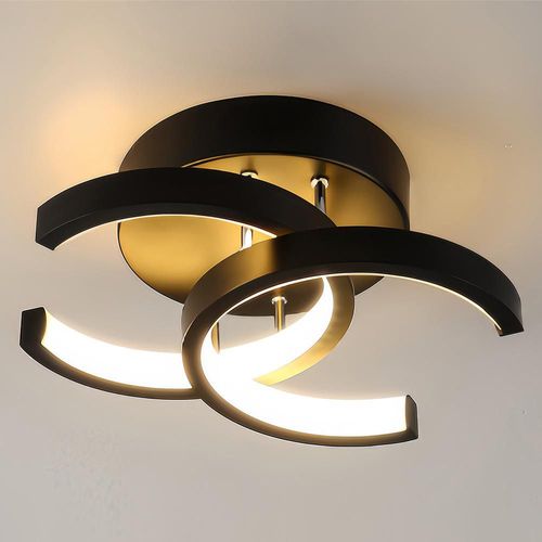 Lámpara de Techo LED Empotrable Luz Cálida Negro Marca Lo Necesito | Moderna y Duradera