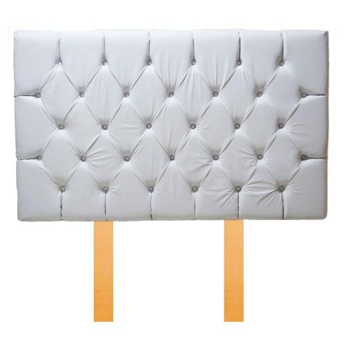 Cabecera capitonada en vinil color blanco king size