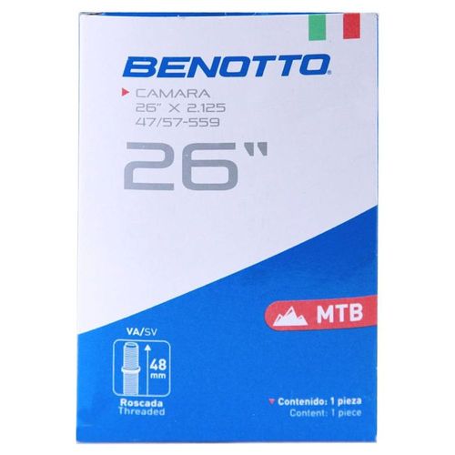 Cámara Benotto 26x2.125 Bicicleta Válvula Americana 48mm