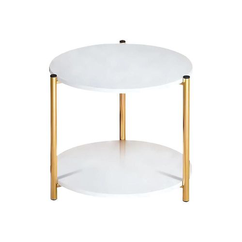 Ilios Innova | Mesa auxiliar 2 niveles efecto mármol 40cm de diámetro