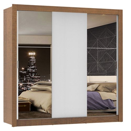 Madesa Monaco 3 Puertas Corredizas Ropero Doble 2 con Espejo MB