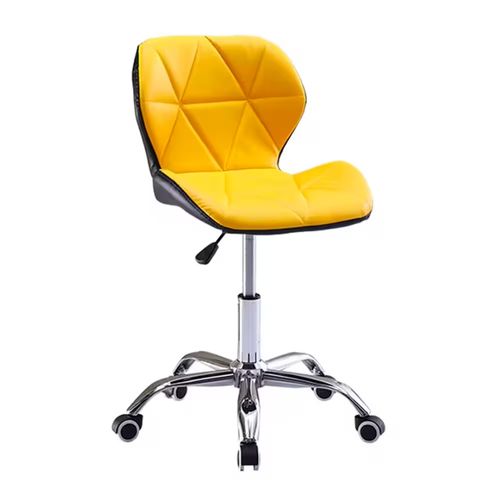 Silla de oficina con respaldo geométrica ergonómica amarilla