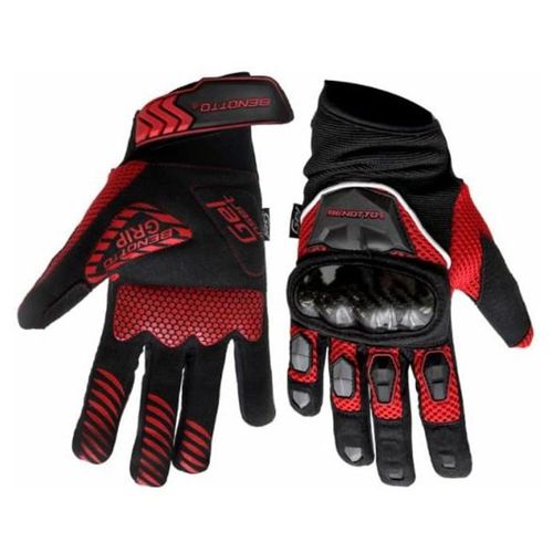 Guantes Ciclista Benotto Gel Con Protector Rojo/negro Chico