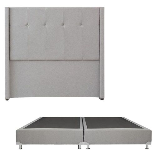 Cabecera King Size Dicasa Toledo Gris + Box Dicasa Quantum RGH