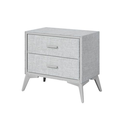 Buró de 2 Cajones forrado de tela Gris
