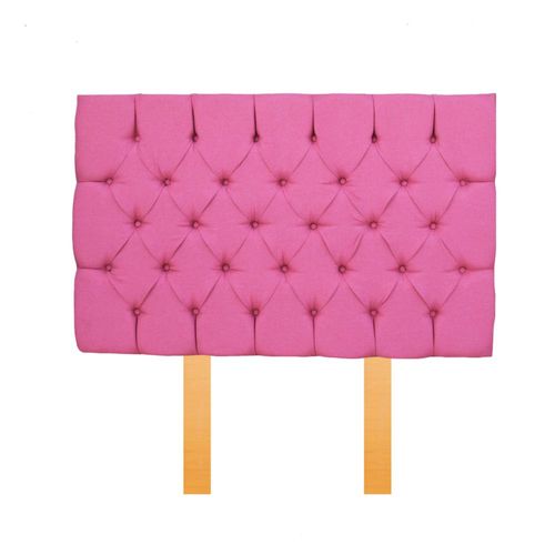 Cabecera capitonada en lino color rosa queen