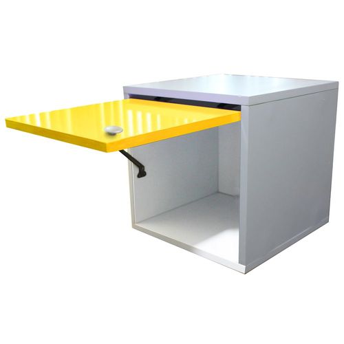 Buro Flotante Recamara Mdf Mesa Ensamblado Amarillo