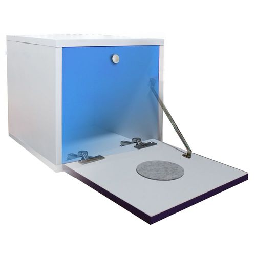 Buro Flotante Mdf Recamara Ensamblado Vinil Azul