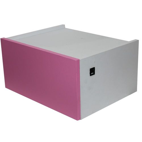Mesa De Noche Buro Luz Led Recámara Usb Ensamblado Rosa