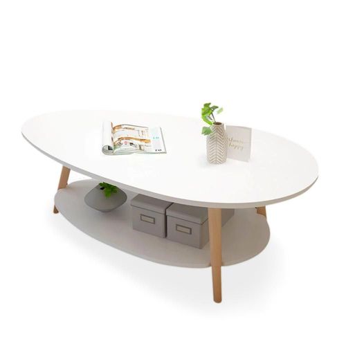 Mesa de Centro Ovalada 2 Niveles mesa auxiliar