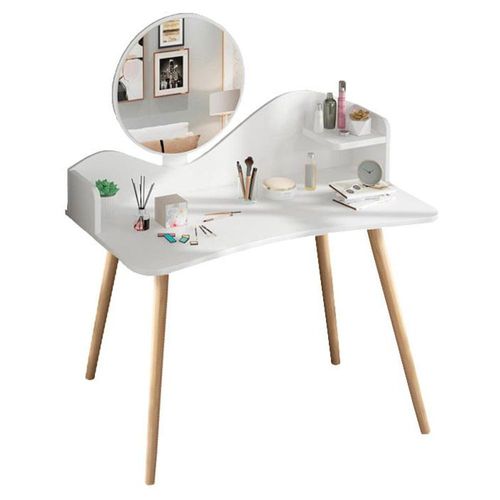 Tocador con Espejo Moderno Minimalista Bossa Quinn Blanco