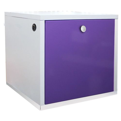 Buro Flotante Recamara Mdf Luz Led Puerto Carga Morado