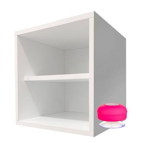 Buro Flotante Baño Mdf Anti Humedad Gris Mini Bocina