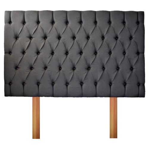 Cabecera capitonada en lino color gris oxford matrimonial