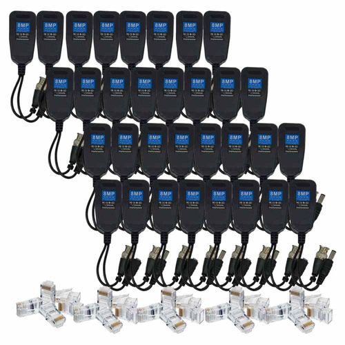 16 Pares Video Balun Rj45 Bnc Transceptor Pasivo 4k 8mpx