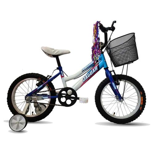 Bicicleta Jaguar Peregrina Rodada 16 Azul Con Ruedas Entrenadoras