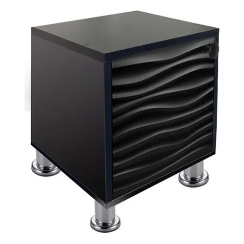 Buró Mesa Noche Luz Led Ensamblado Minimalista Negro