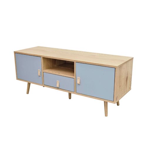 Mueble de TV Top Living Rack Estilo Vintage Café y Gris
