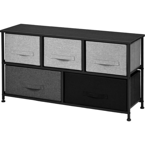 Mueble Buro Organizador Comoda Tela Metal 5 Cajoneras Negro Houzer
