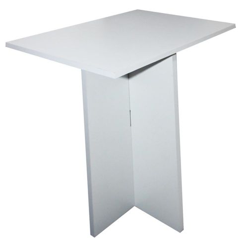 Mesa De Centro Mdf Melaminico Vinil Metalico Resistente Color Blanco