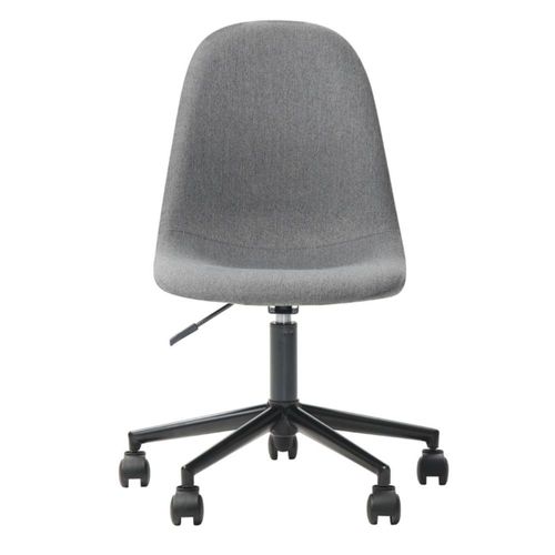 Silla de Oficina Giratoria Gris con Altura Ajustable y Asiento Acolchado en Tela de Lino