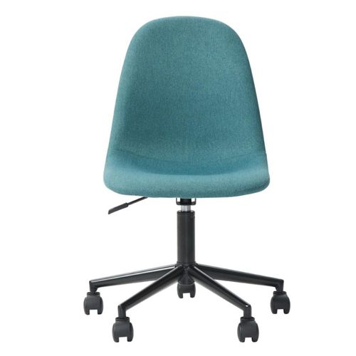Silla de Oficina Giratoria Verde con Altura Ajustable y Asiento Acolchado en Tela de Lino