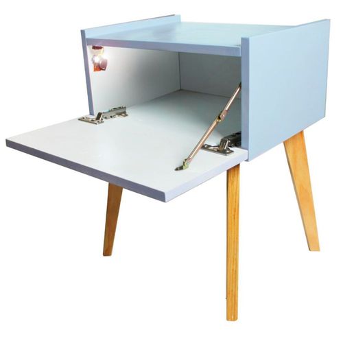 Buro Mesa De Noche Luz Led Niños Mariposa Recámara Azul