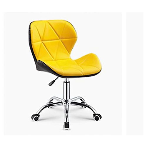 Silla de oficina con respaldo geométrica ergonómica amarilla