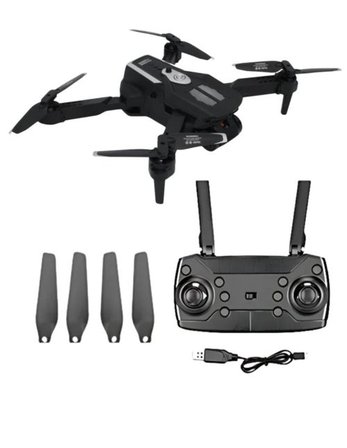 Mini Drone Negro Plegable Y55 Recargable Con Luces Y Cámara Hd