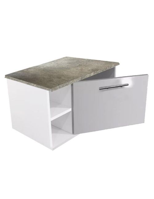 Gabinete Baño Moderno MDF Elegante Vinil Gris Minimalista