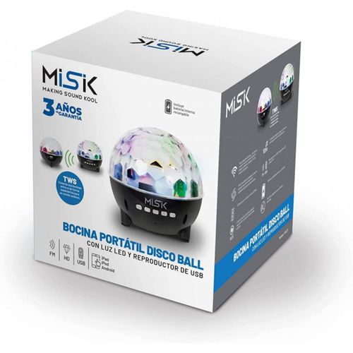 Misik Bocina Disco Ball Bluetooth Recargable TWS RGB MS221