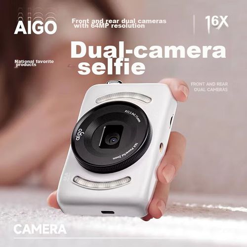 Cámara Aigo E3 Blanca 128GB Doble Lente