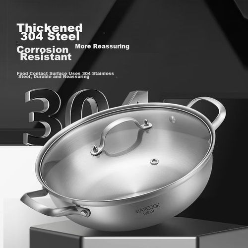 Olla Hot Pot MAXCOOK Fabricación Acero Inoxidable 304 28CM