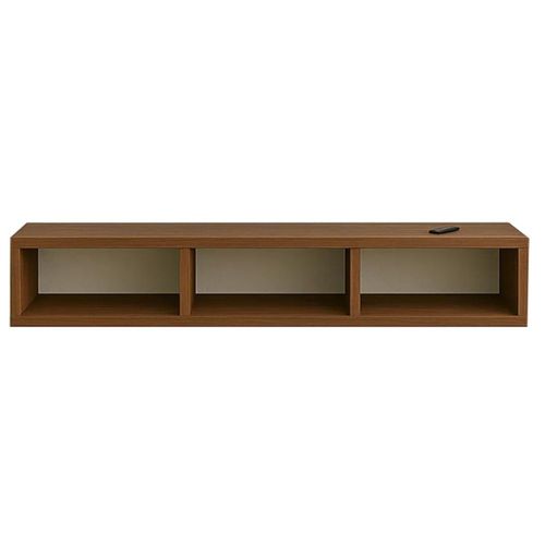 Estante Repisa Tv Flotante Soporte Minimalista 3 Divisiones Color Madera