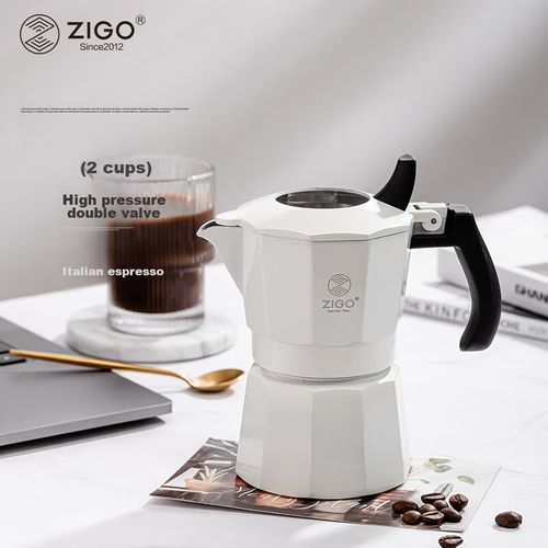 Cafetera Moka Zigo 2 Tazas Blanca