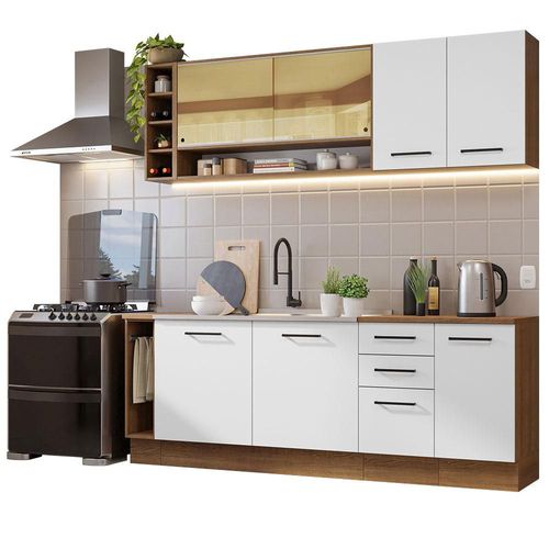 Cocina Modular Agata 220 cm Marrón/Blanco